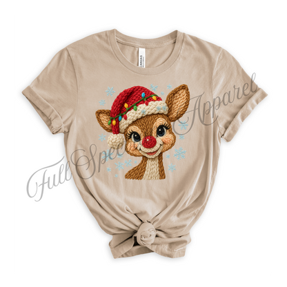 Crochet Look Christmas T-Shirt