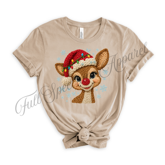 Crochet Look Christmas T-Shirt