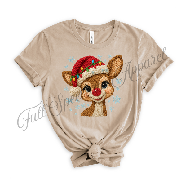 Crochet Look Christmas T-Shirt