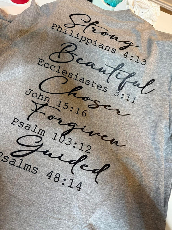 Strong, Beautiful, Chosen, Forgiven, Guided